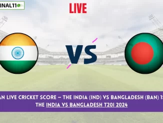 IND vs BAN Live Cricket Score — The India (IND) vs Bangladesh (BAN) 1st T20I in the India vs Bangladesh T20I 2024