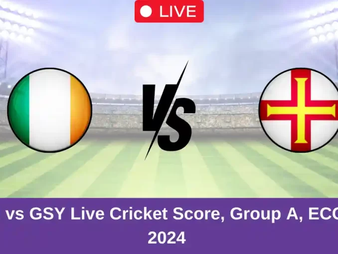 IRE-XI vs GSY Live Cricket Score, Group A, ECC T10, 2024