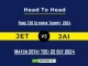 JET vs JAI Player Battle, Head to Head Team Stats, Player Record