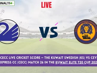 KS vs CECC Live Cricket Score — The Kuwait Swedish (KS) vs Ceylinco Express CC (CECC) Match 26 in the Kuwait Elite T20 Cup 2024