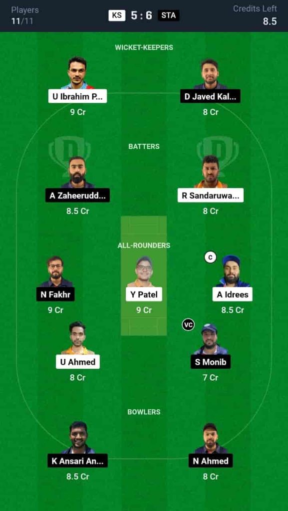 KS vs STA Dream11 Prediction Today Match 16 | Kuwait Elite T20 Cup 2024