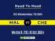 MAL vs CHE Player Battle, Head to Head Team Stats, Player Record