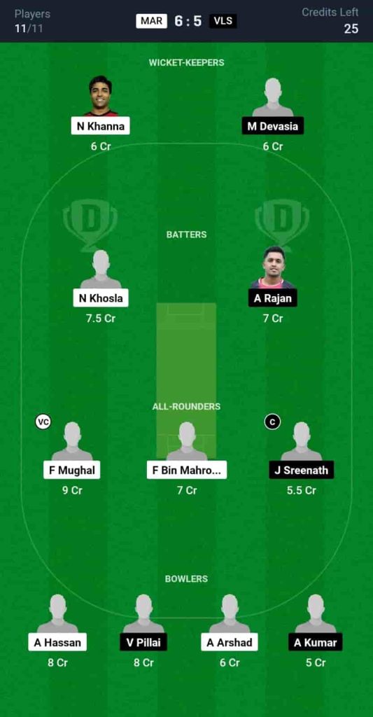 MAR vs VLS Dream11 Prediction Today Match 38 | ECS T10 Malta 2024