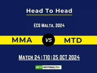 MMA vs MTD Player Battle, Head to Head Team Stats, Player Record