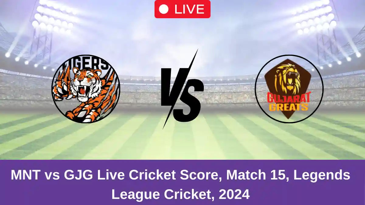 MNT vs GJG Live Cricket Score, Match 15, Legends League Cricket, 2024