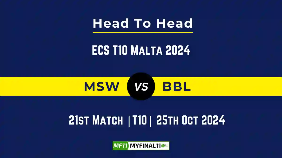 MSW vs BBL Player Battle, Head to Head Team Stats, Team Record - ECS T10 Malta 2024