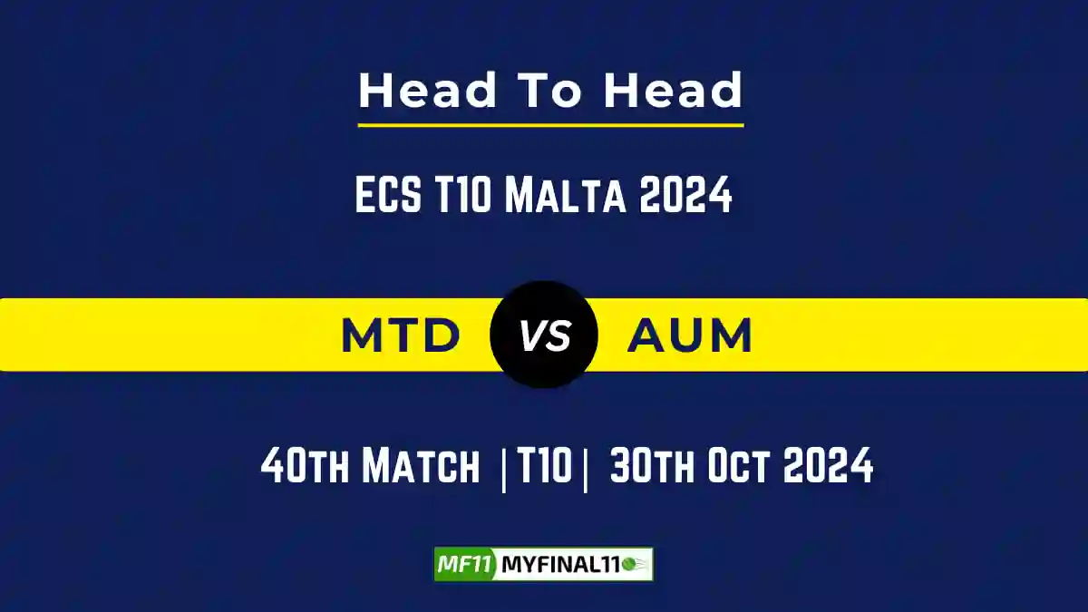 MTD vs AUM Player Battle, Head to Head Team Stats, Team Record - ECS T10 Malta 2024