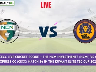 NCMI vs CECC Live Cricket Score — The NCM Investments (NCMI) vs Ceylinco Express CC (CECC) Match 24 in the Kuwait Elite T20 Cup 2024