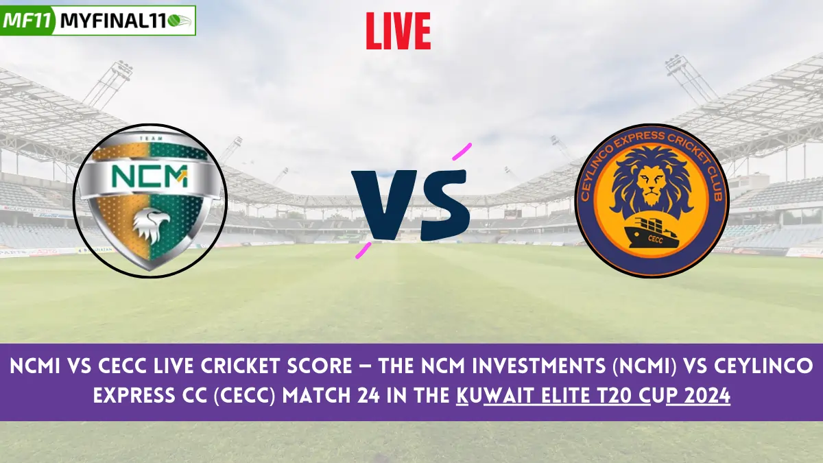 NCMI vs CECC Live Cricket Score — The NCM Investments (NCMI) vs Ceylinco Express CC (CECC) Match 24 in the Kuwait Elite T20 Cup 2024