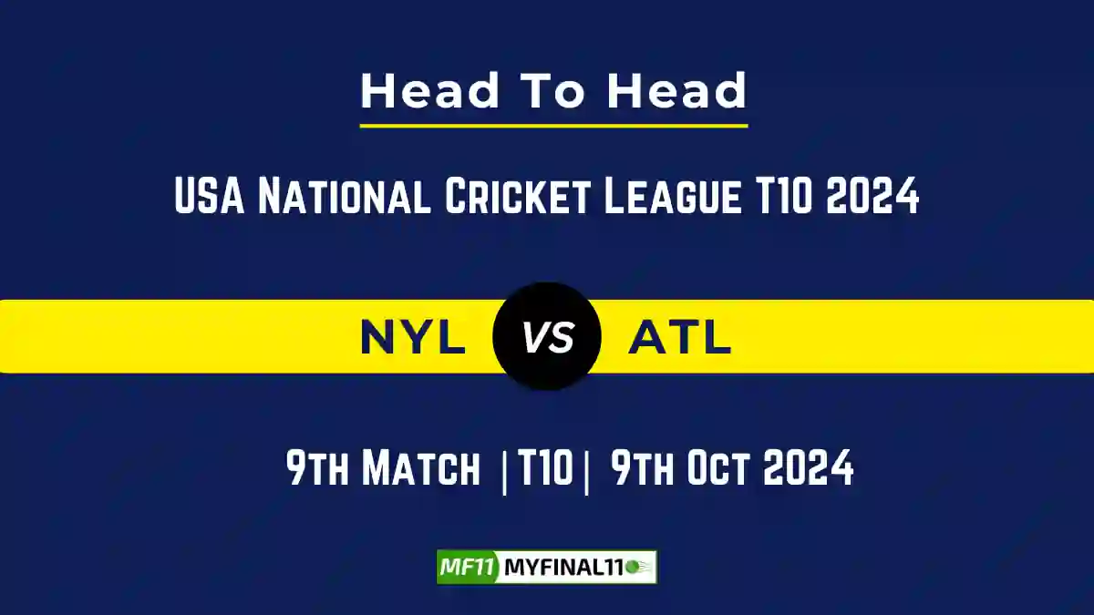 NYL vs ATL Player Battle, Head to Head Team Stats, Team Record - USA National Cricket League T10 2024