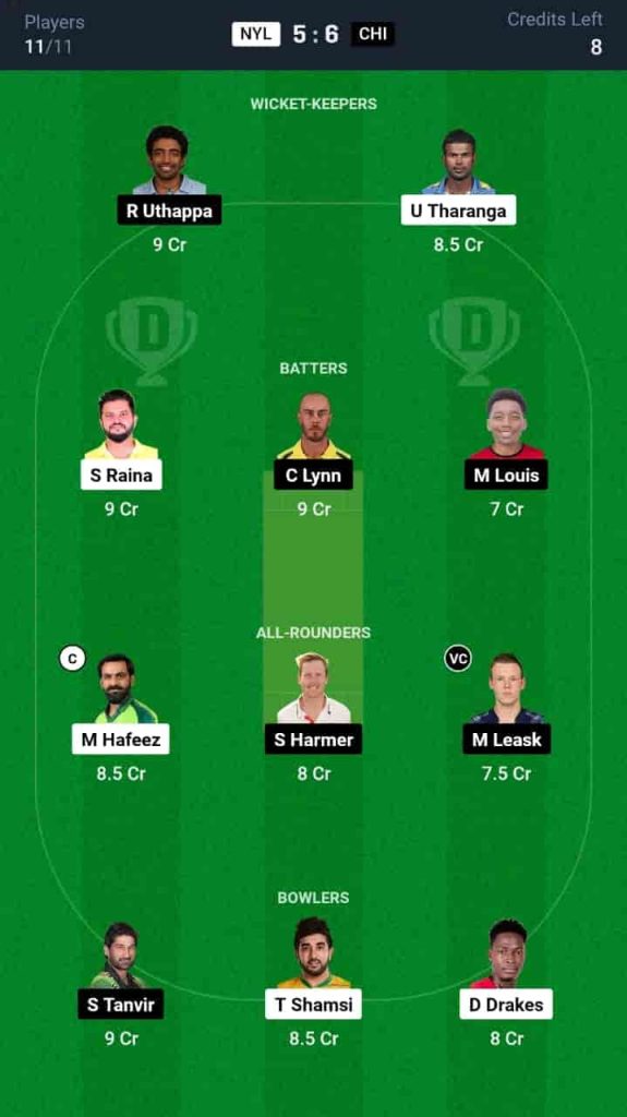 NYL vs CHI Dream11 Prediction Today Match 12 | USA National Cricket League T10 2024