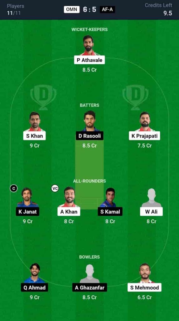 OMN vs AF-A Dream11 Prediction Today Match 1 | Oman vs Afghanistan A T20 2024