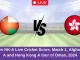 OMN vs HK-A Live Cricket Score, Match 1, Afghanistan A and Hong Kong A tour of Oman, 2024