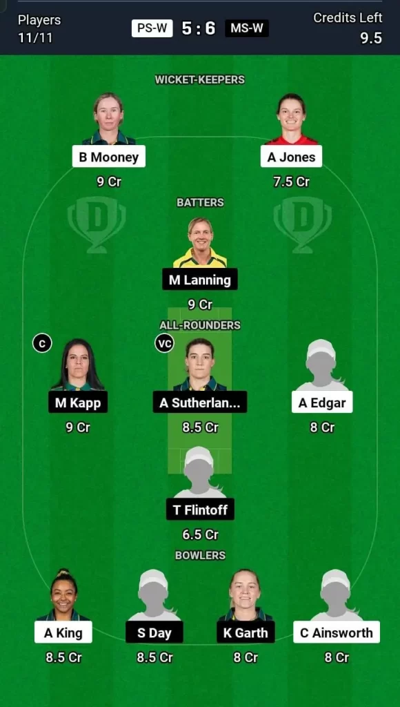 PS-W vs MS-W Dream11 Team Prediction Today Match