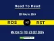 RDS vs RST Player Battle, Head to Head Team Stats, Player Record