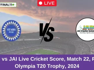 SCC vs JAI Live Cricket Score, Match 22, Pune Olympia T20 Trophy, 2024