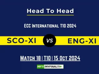 SCO-XI vs ENG-XI Player Battle, Head to Head Team Stats, Player Record