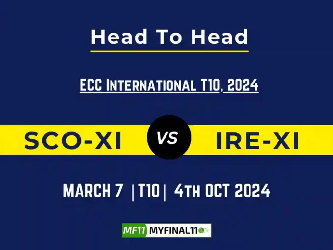 SCO-XI vs IRE-XI Player Battle, Head to Head Team Stats, Player Record Namibia T20I Tri-Series, 2024- 4th Match