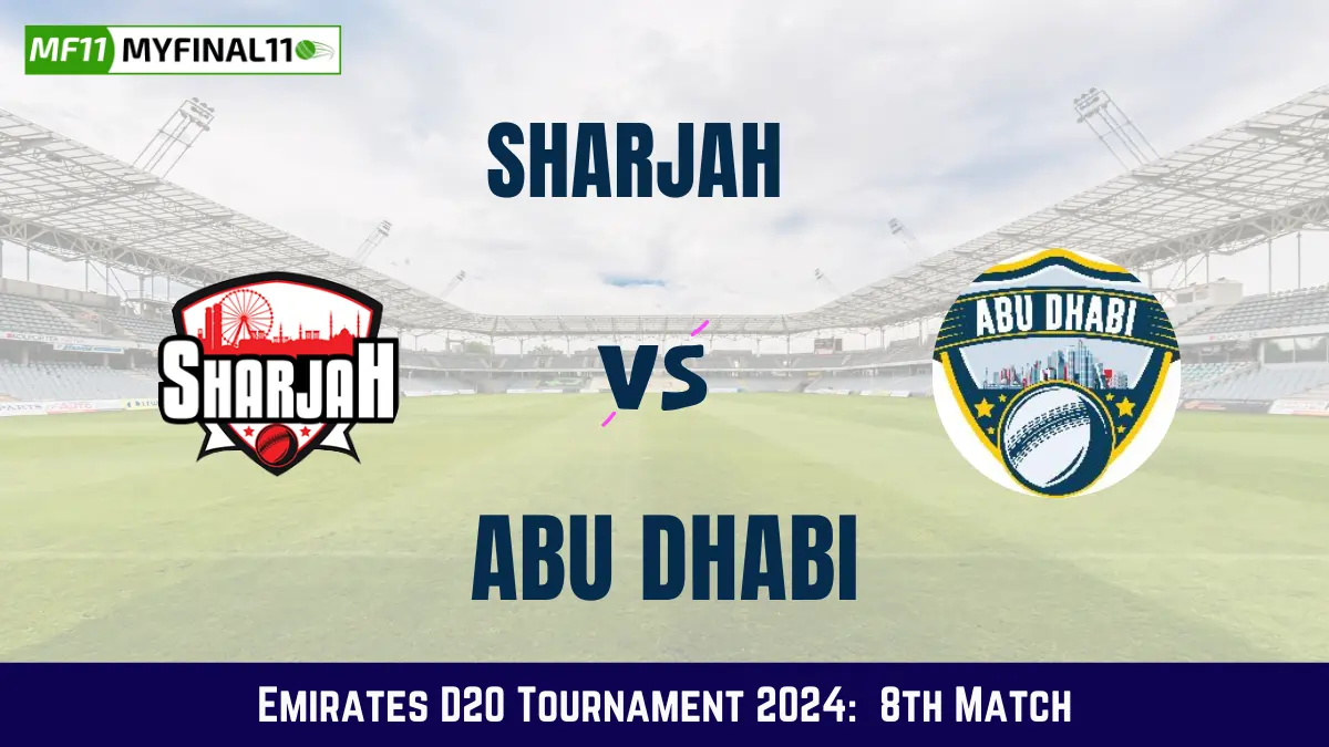 SHA vs ABD Dream11 Prediction Today: Match 8 Pitch Report, and Key Player | Emirates D20 Tournament 2024