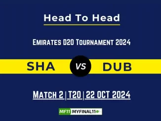 SHA vs DUB Player Battle, Head to Head Team Stats, Player Record