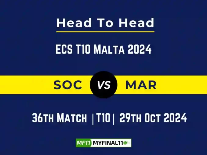 SOC vs MAR Player Battle, Head to Head Team Stats, Team Record - ECS T10 Malta 2024