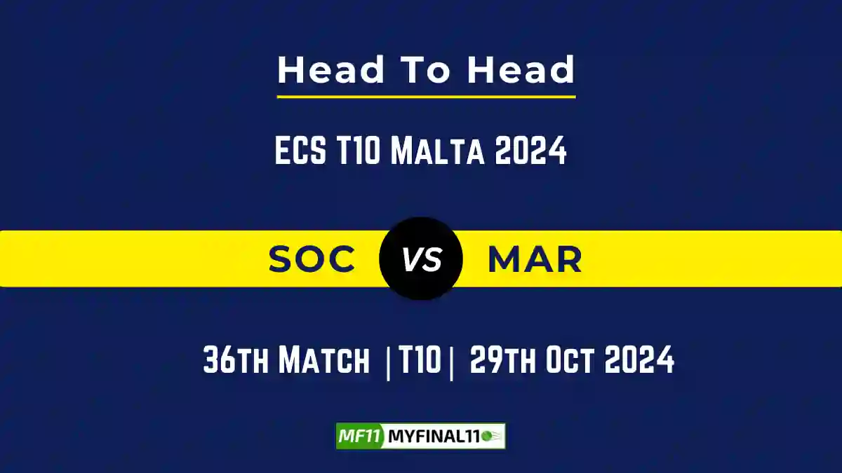 SOC vs MAR Player Battle, Head to Head Team Stats, Team Record - ECS T10 Malta 2024