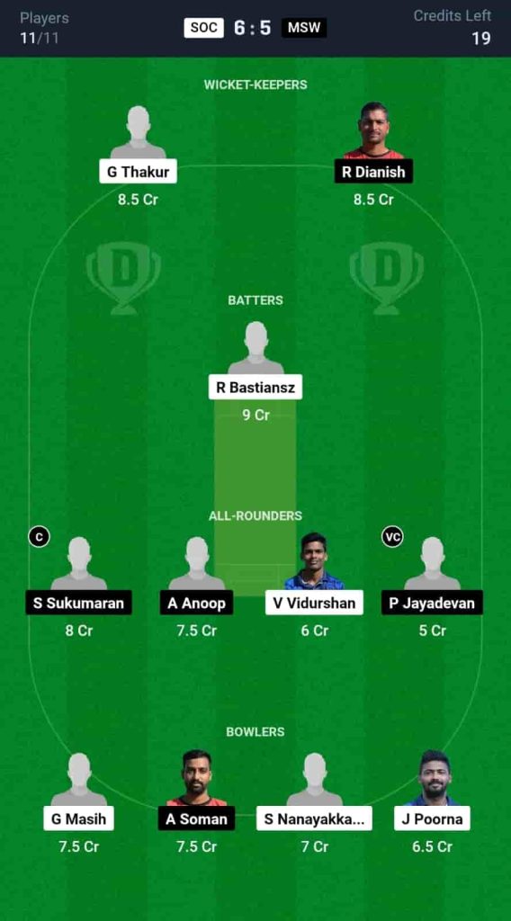 SOC vs MSW Dream11 Prediction Today: Match 37 | ECS T10 Malta 2024