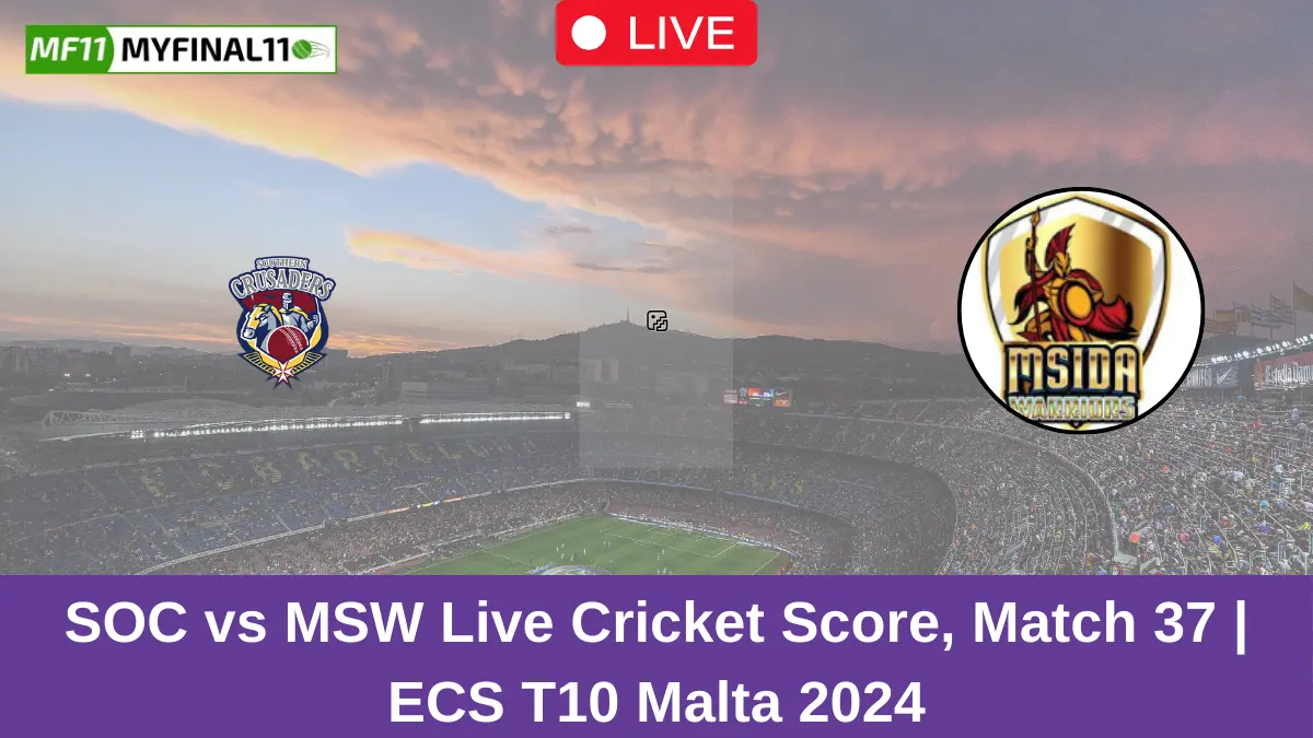 SOC vs MSW Live Cricket Score, Match 37 ECS T10 Malta 2024