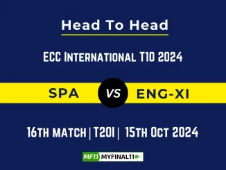 SPA vs ENG-XI Player Battle, Head to Head Team Stats, Player Record: ECC International T10- 16th Match