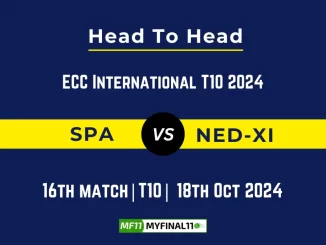 SPA vs NED-XI Player Battle, Head to Head Team Stats, Player Record ECC International T10- 16th Match