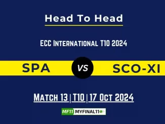 SPA vs SCO-XI Player Battle, Head to Head Team Stats, Player Record