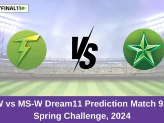 ST-W vs MS-W Dream11 Prediction Match 9, T20 Spring Challenge, 2024