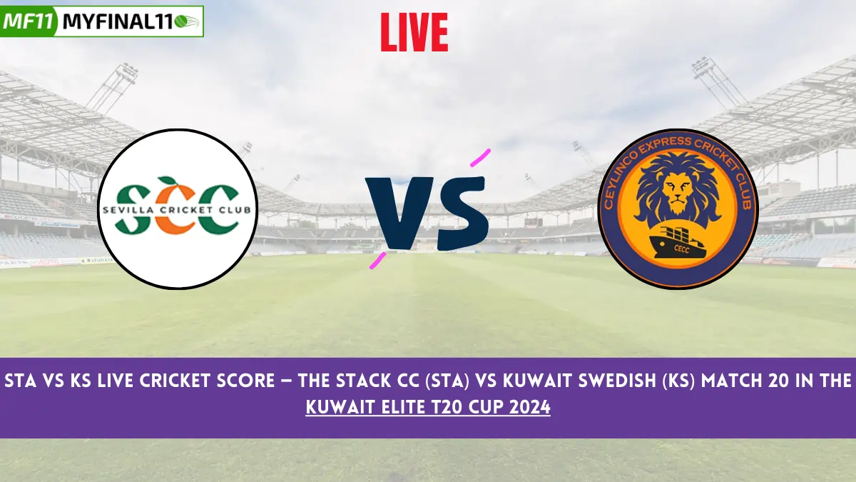 STA vs KS Live Cricket Score — The Stack CC (STA) vs Kuwait Swedish (KS) Match 20 in the Kuwait Elite T20 Cup 2024