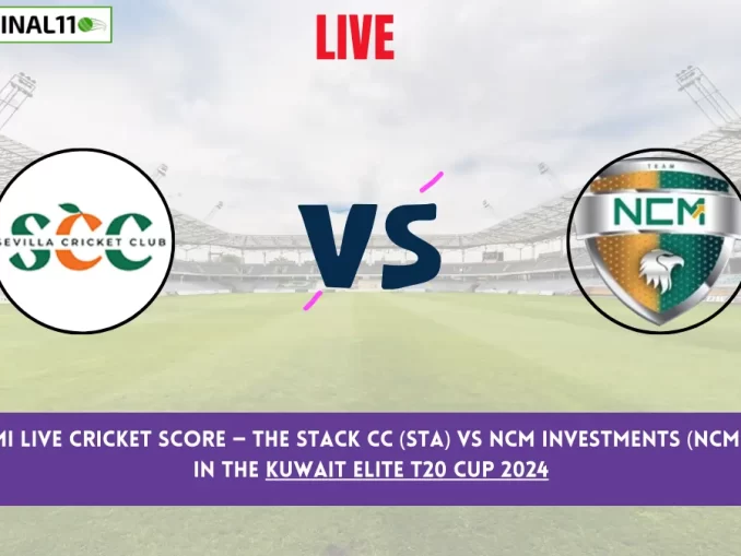 STA vs NCMI Live Cricket Score — The Stack CC (STA) vs NCM Investments (NCMI) Match 21 in the Kuwait Elite T20 Cup 2024