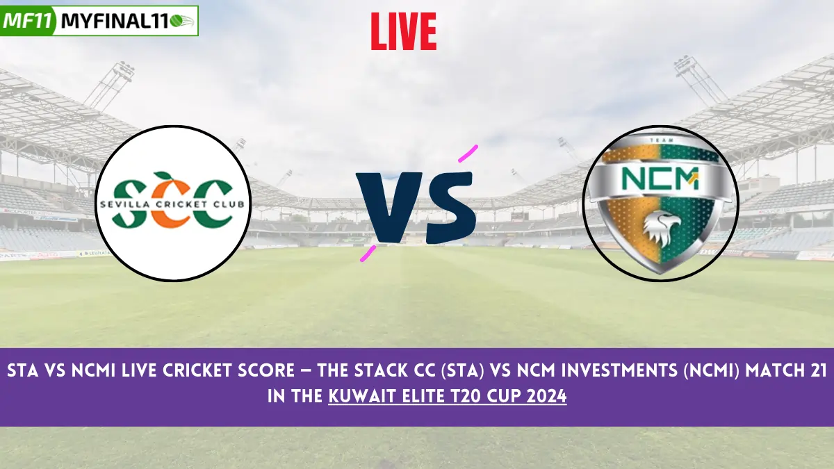 STA vs NCMI Live Cricket Score — The Stack CC (STA) vs NCM Investments (NCMI) Match 21 in the Kuwait Elite T20 Cup 2024