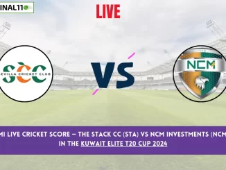 STA vs NCMI Live Cricket Score — The Stack CC (STA) vs NCM Investments (NCMI) Match 8 in the Kuwait Elite T20 Cup 2024