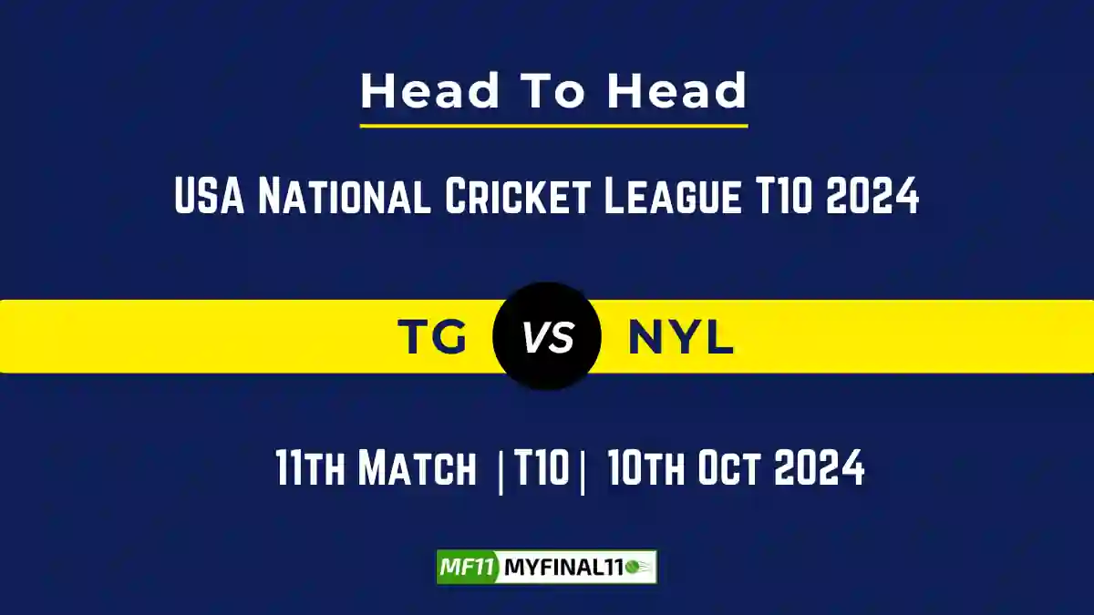 TG vs NYL Player Battle, Head to Head Team Stats, Team Record - USA National Cricket League T10 2024