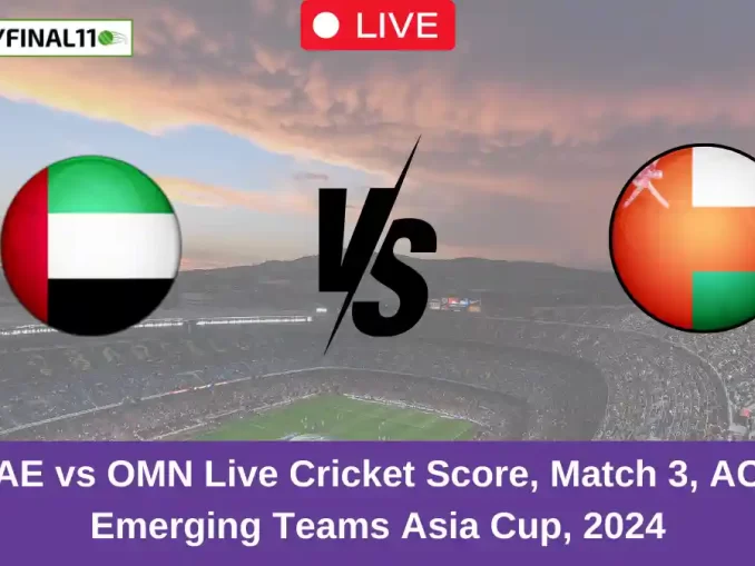 UAE vs OMN Live Cricket Score, Match 3, ACC Emerging Teams Asia Cup, 2024