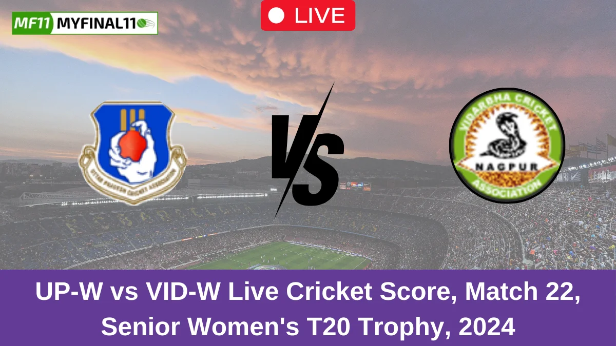 UP-W vs VID-W Live Cricket Score, Match 22, Senior Women's T20 Trophy, 2024