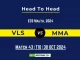 VLS vs MMA Player Battle, Head to Head Team Stats, Player Record