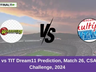 WAR vs TIT Dream11 Prediction, Match 26, CSA T20 Challenge, 2024