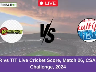 WAR vs TIT Live Cricket Score, Match 26, CSA T20 Challenge, 2024