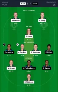 AU-W vs SL-W Dream11 Prediction Today: Match 5 Pitch Report, and Key Player | Women's World Cup T20 2024