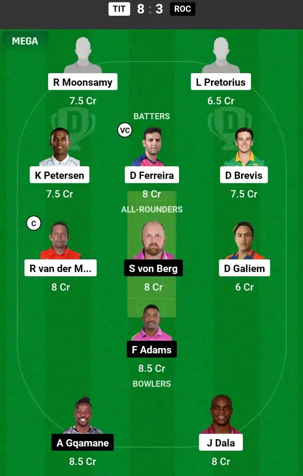 TIT vs ROC Dream11 Prediction Today: Match 16 Pitch Report, and Key Player | CSA T20 Challenge 2024