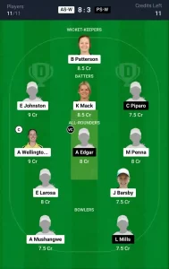 AS-W vs PS-W Dream11 Prediction Today: Match 4 Pitch Report, and Key Player | Australian Women Spring Challenge T20 2024