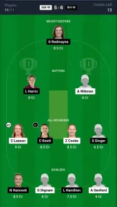 AM-W vs BH-W Live Score: Scorecard, Ball by Ball Commentary - Match 10, Australian Women Spring Challenge T20 2024