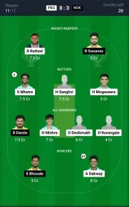 PBG vs NOK Dream11 Prediction Today: Match 25 Pitch Report, and Key Player | Pune T20 Olympia Trophy 2024