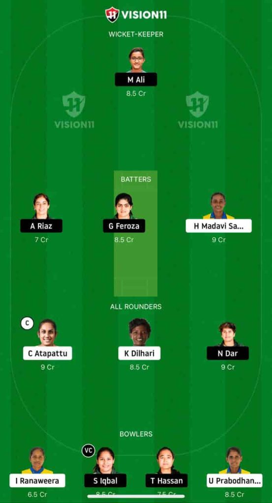 PK-W vs SL-W Dream11 Grand League (GL) Prediction