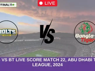 AB vs BT Live Score Match 22, Abu Dhabi T10 League, 2024