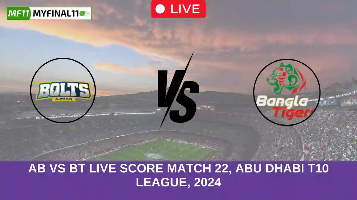 AB vs BT Live Score Match 22, Abu Dhabi T10 League, 2024